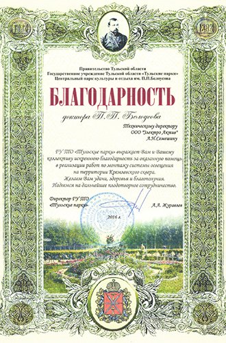 Благодарственное письмо 2